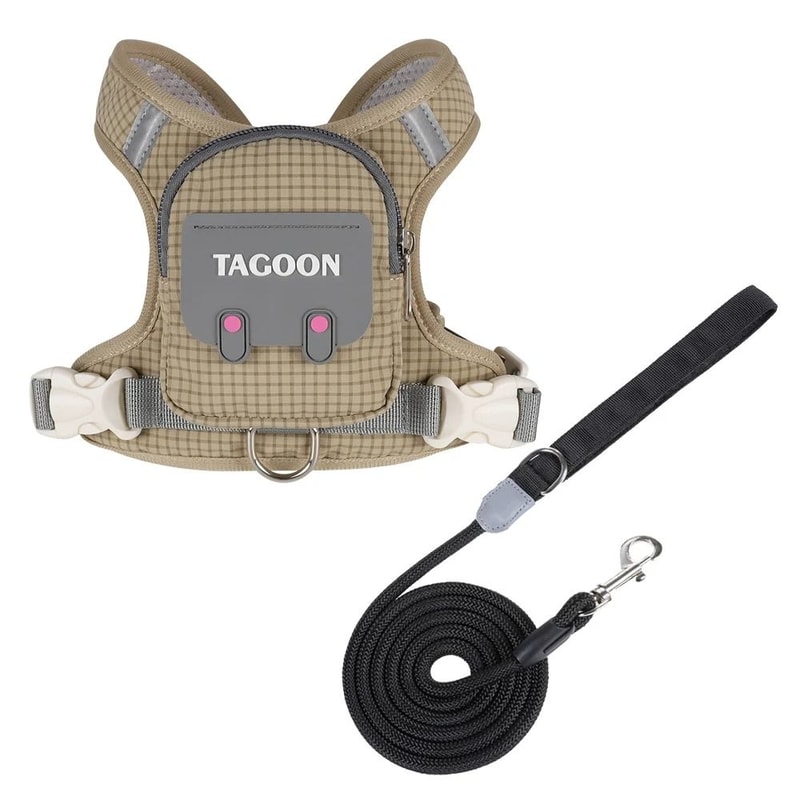 Adjustable Reflective Dog Harness And Leash Set With Backpack For Small Pets 5