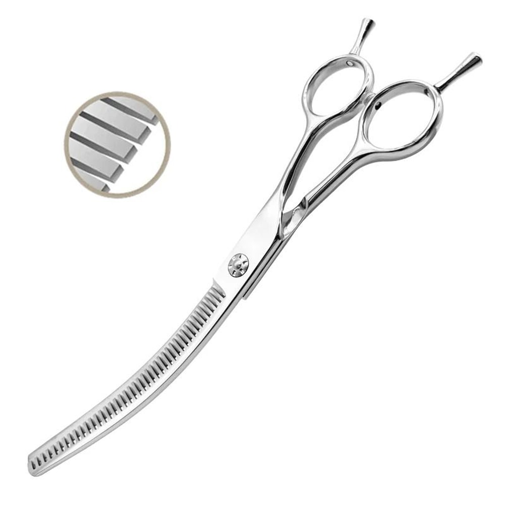 Professional Curved Pet Grooming Scissors 7 Inch Chunking Shears For Dogs And Cats 3