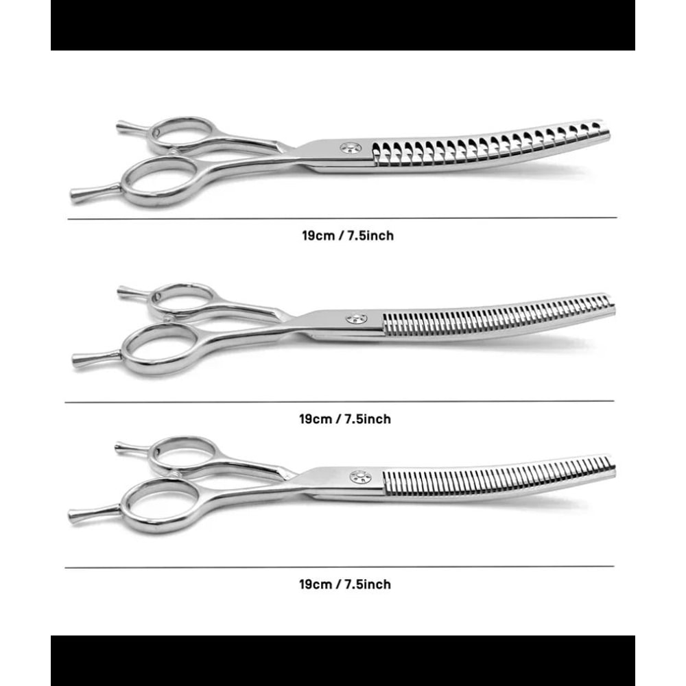 Professional Curved Pet Grooming Scissors 7 Inch Chunking Shears For Dogs And Cats 8
