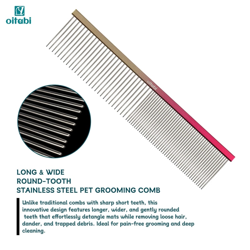 OITABI Professional Pet Grooming Comb Pointed Tail Styling And Fluffing Comb For Dogs And Cats 9