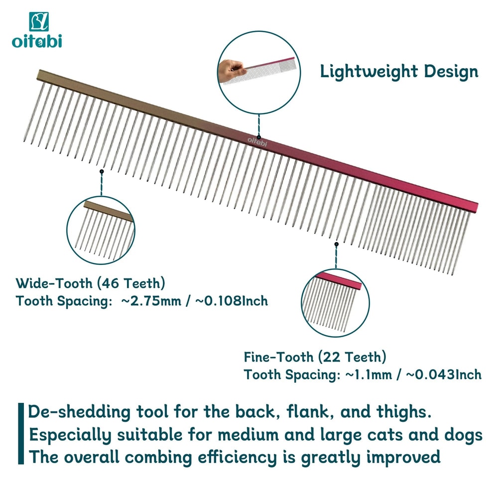 OITABI Professional Pet Grooming Comb Pointed Tail Styling And Fluffing Comb For Dogs And Cats 10