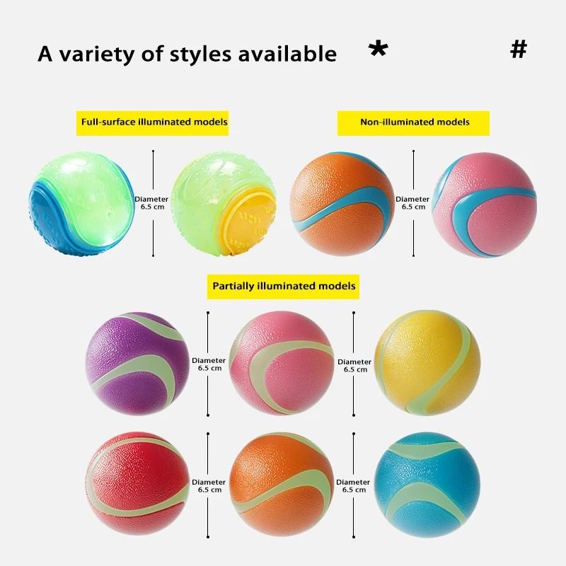 HOOPET Glow Dog Fetch Ball Durable Rubber Interactive Toy For Active Dogs 13