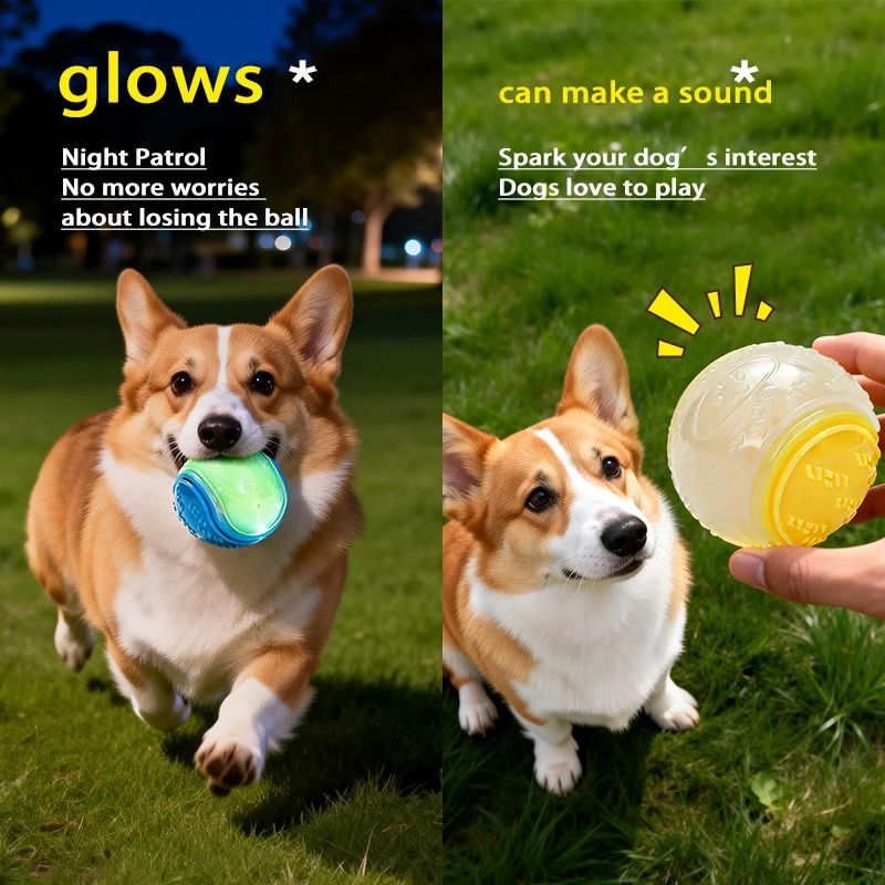 HOOPET Glow Dog Fetch Ball Durable Rubber Interactive Toy For Active Dogs 14