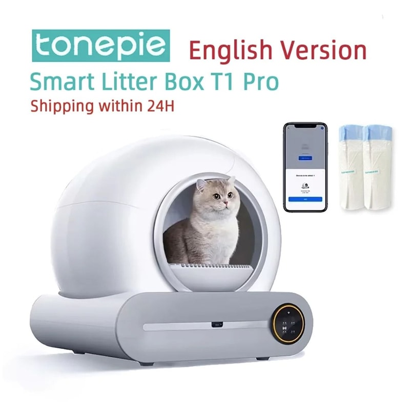 Tonepie 65L Automatic Smart Cat Litter Box Self Cleaning Enclosed Pet Toilet 6