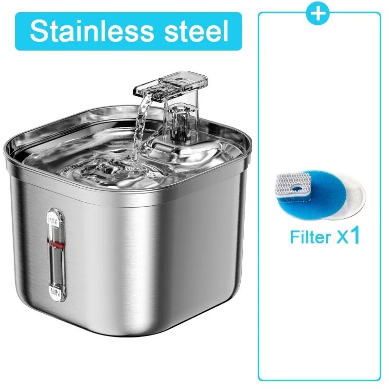 Stainless Steel Automatic Pet Water Fountain Ultra Quiet Sensor Drinking Dispenser For Cats And Dog 1