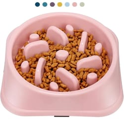 non slip slow feeder dog bowl puzzle anti gulping feeding dish for puppies and small dogs