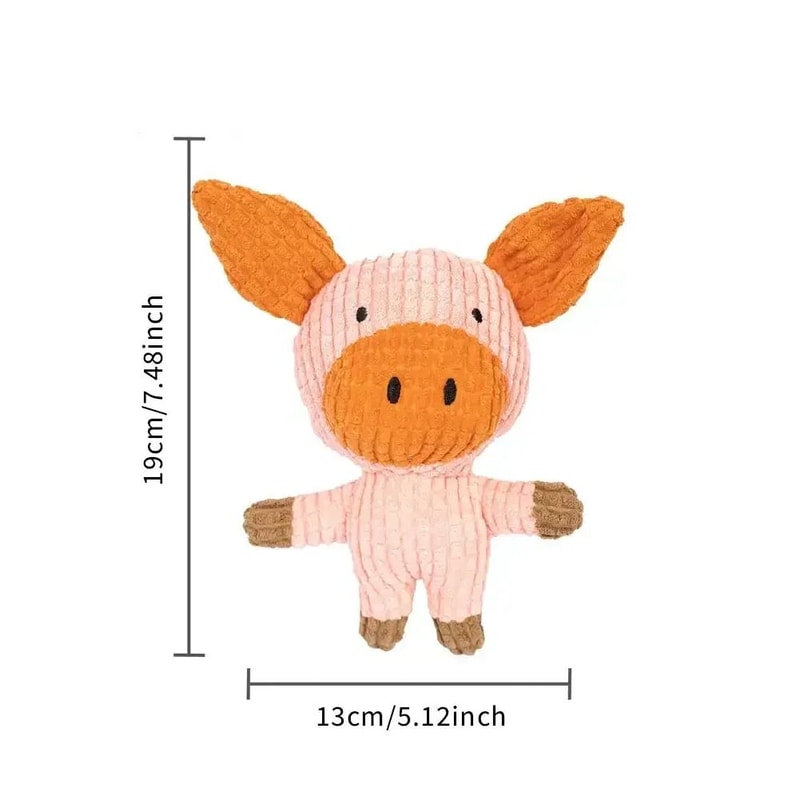 Corduroy Plush Dog Squeaky Toy Bite Resistant Chew Toy For Small And Medium Dogs 6