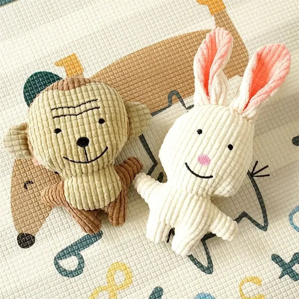 Corduroy Plush Dog Squeaky Toy Bite Resistant Chew Toy For Small And Medium Dogs 9