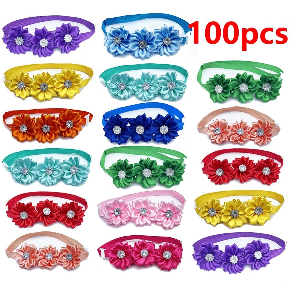 Dog Bow Tie Flower Collar Accessories For Small Dogs Cats And Puppies 2