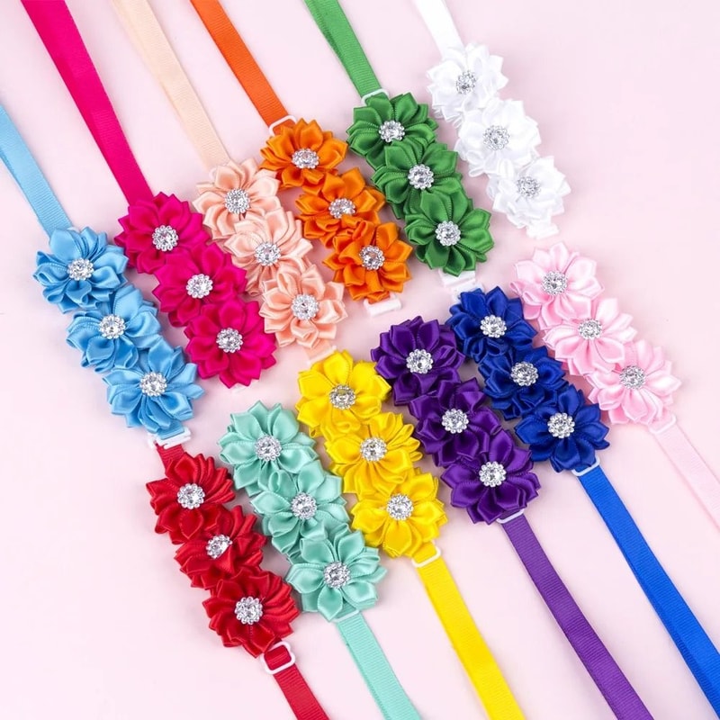 Dog Bow Tie Flower Collar Accessories For Small Dogs Cats And Puppies 5