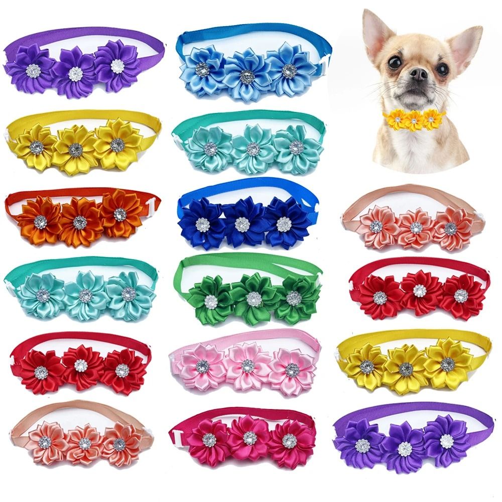 Dog Bow Tie Flower Collar Accessories For Small Dogs Cats And Puppies 0