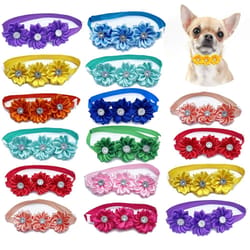 dog bow tie flower collar accessories for small dogs cats and puppies