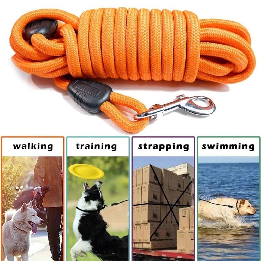 Heavy Duty Long Training Dog Leash Nylon Recall Lead For Medium And Large Dogs 6