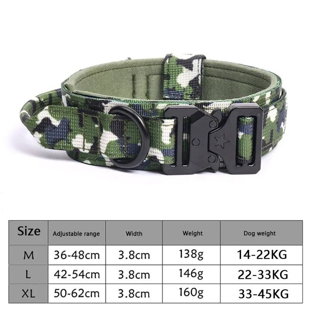 Adjustable Tactical Dog Collar And Training Leash Set For Medium And Large Dogs 5