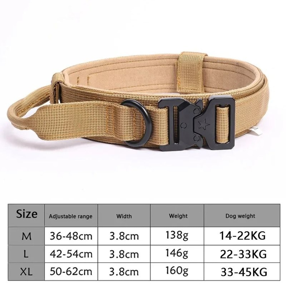 Adjustable Tactical Dog Collar And Training Leash Set For Medium And Large Dogs 2