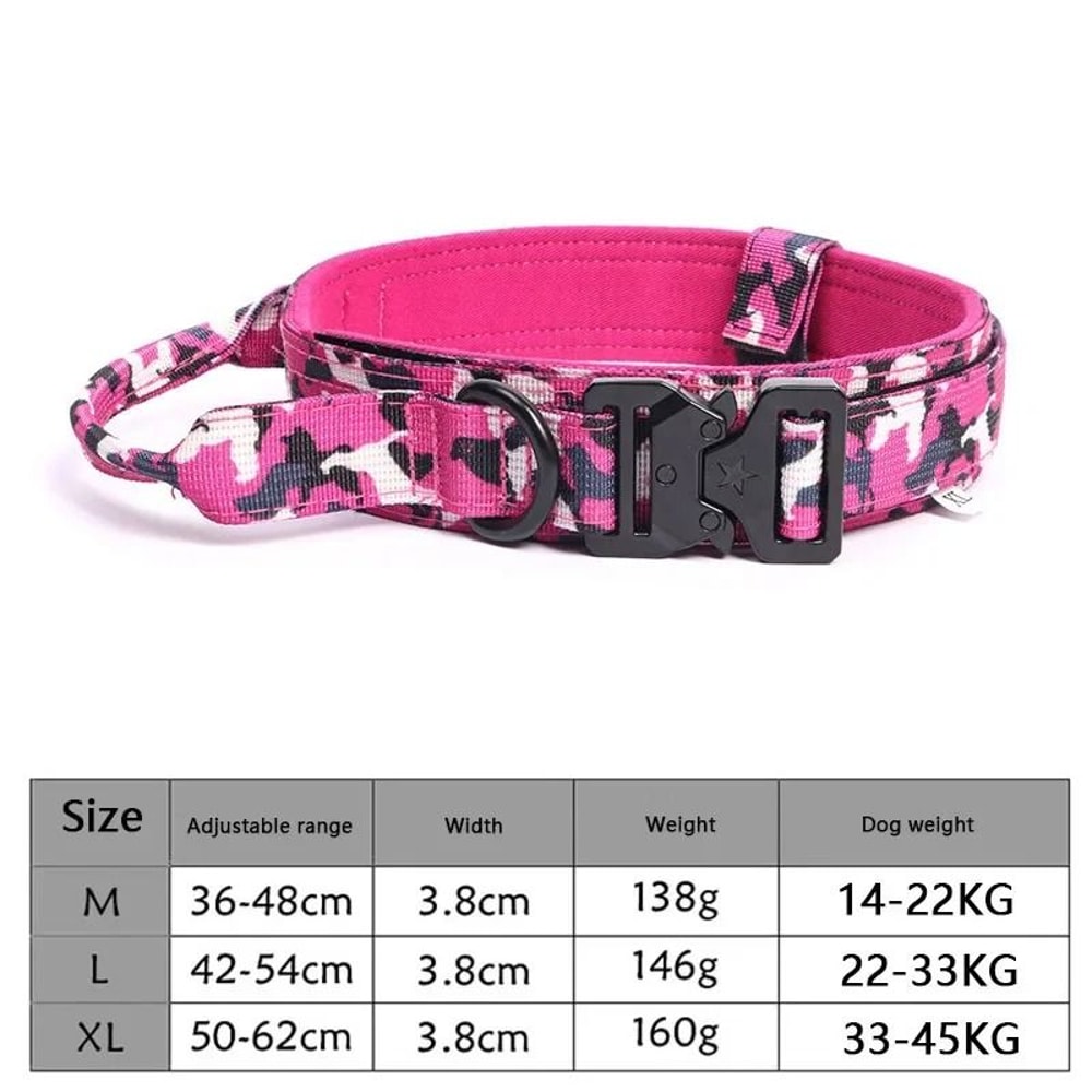 Adjustable Tactical Dog Collar And Training Leash Set For Medium And Large Dogs 4