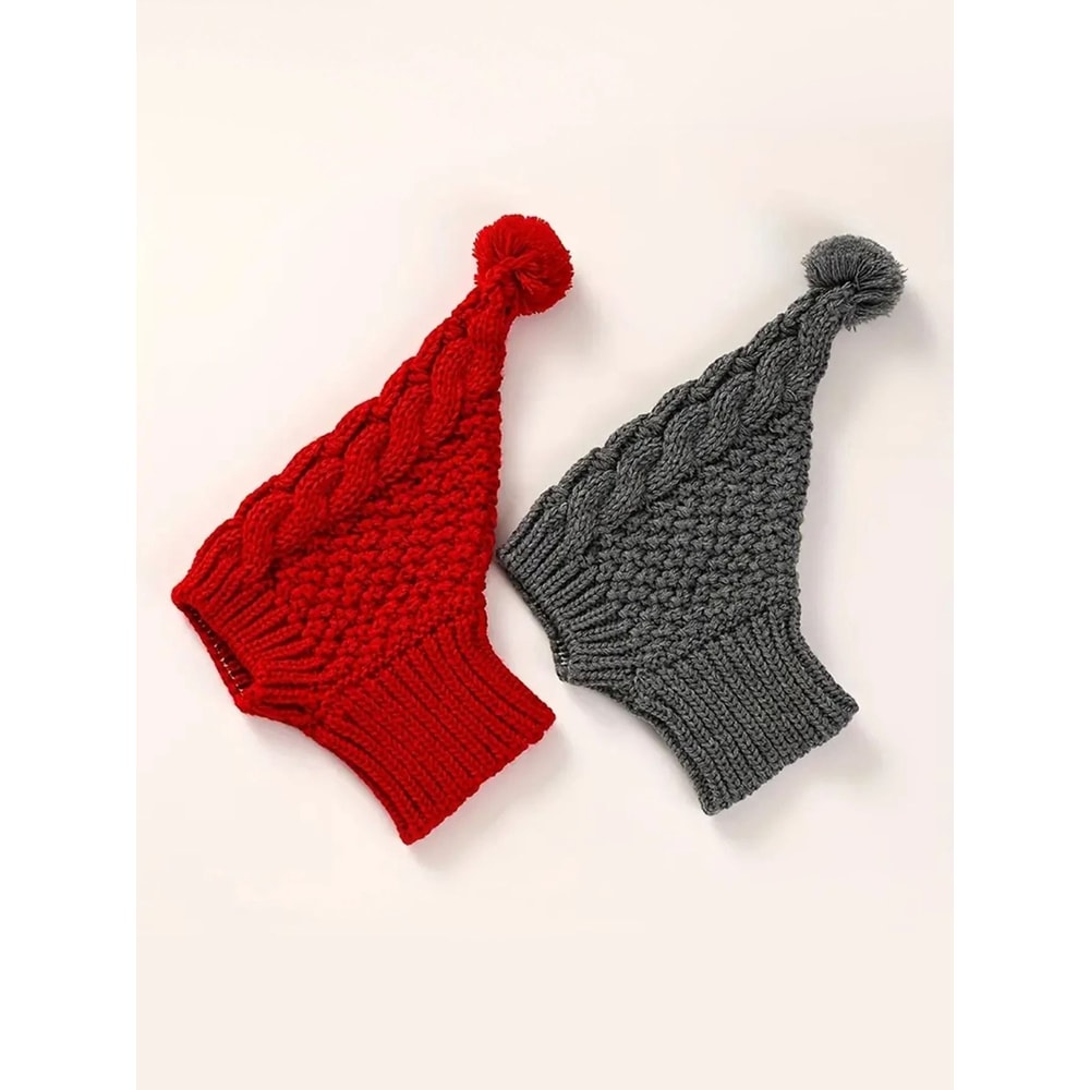 Hand Knit Winter Dog Beanie And Snood For Greyhounds And Large Dogs 0
