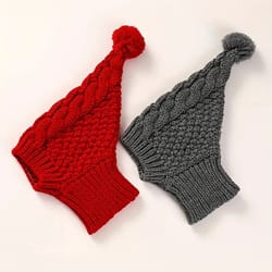 hand knit winter dog beanie and snood for greyhounds and large dogs