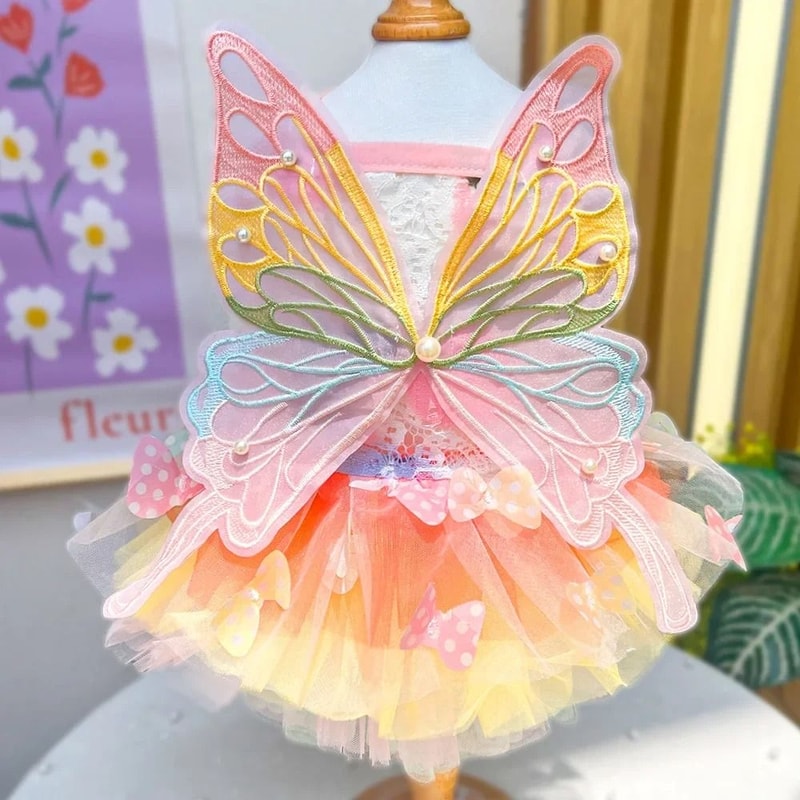 Princess Lace Pet Dress Stripe Skirt Outfit For Dogs And Cats 2