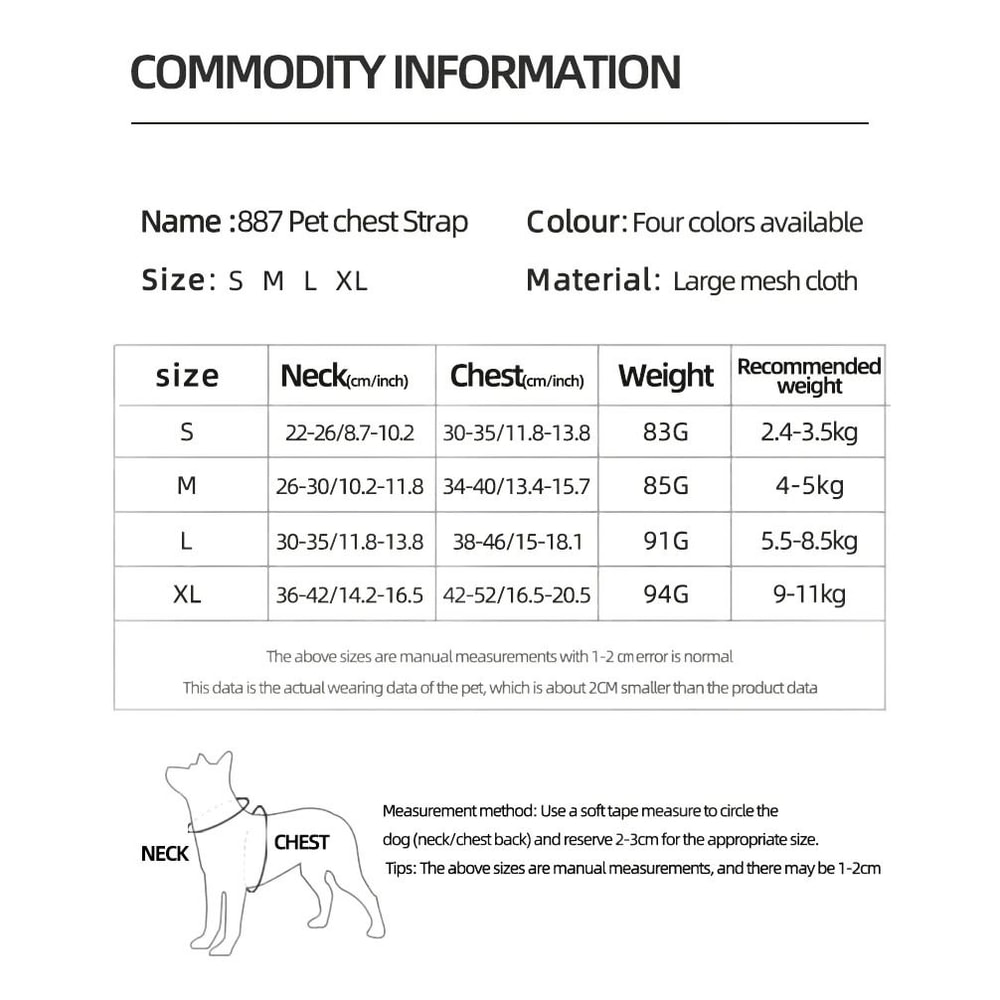 Breathable Reflective Pet Harness And Leash Set For Small And Medium Dogs And Cats 6