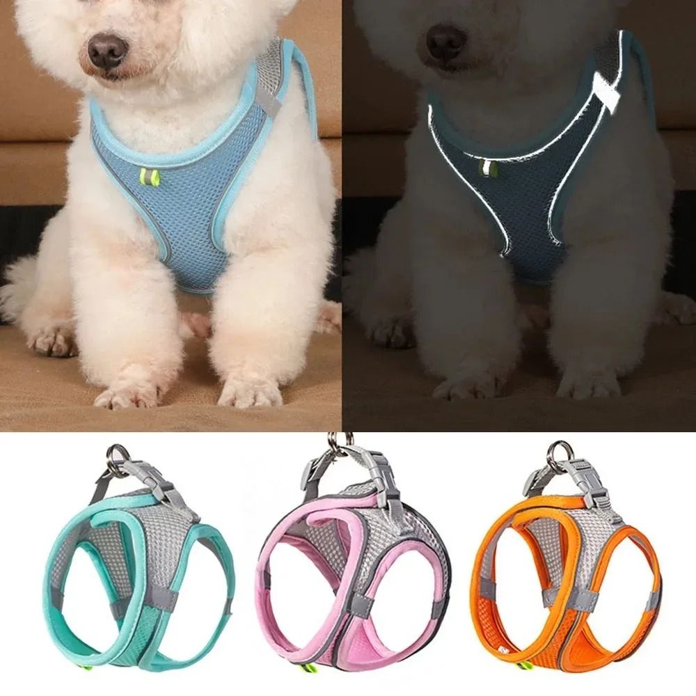 Reflective Breathable Pet Harness Vest And Leash Set For Dogs And Cats 0
