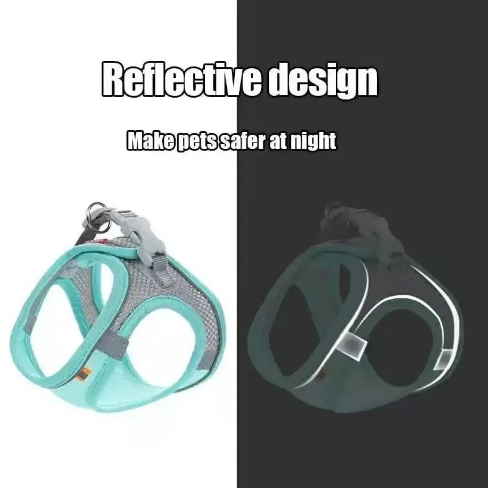 Reflective Breathable Pet Harness Vest And Leash Set For Dogs And Cats 7
