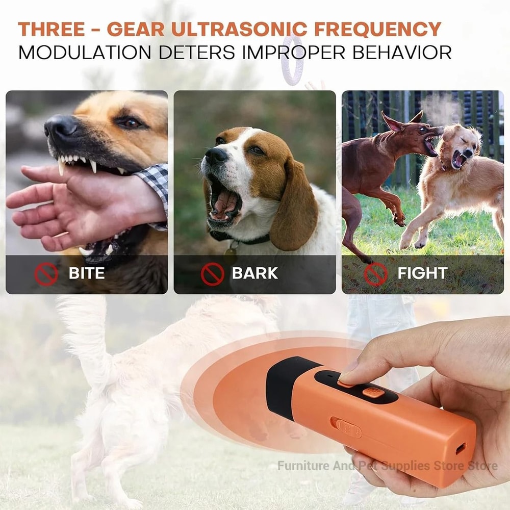 Rechargeable Ultrasonic Dog Training And Bark Control Device With LED Flashlight 5