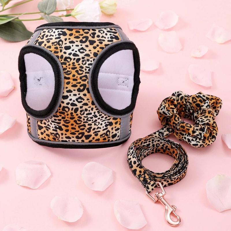Soft Winter Warm Pet Harness And Leash Set For Small Dogs And Cats 2