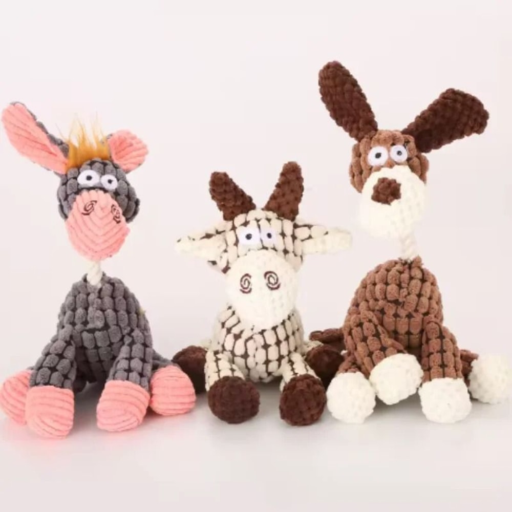 Animal Shape Squeaky Plush Dog Toy For Small Breeds And Puppies 14