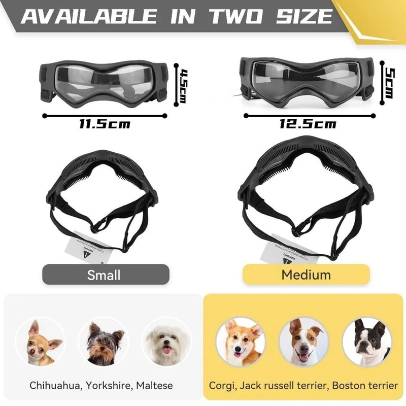 Adjustable UV Protection Dog Sunglasses For Small And Medium Breeds 2