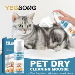 yegbong pet dry shampoo no rinse odor neutralizing grooming foam for dogs and cats