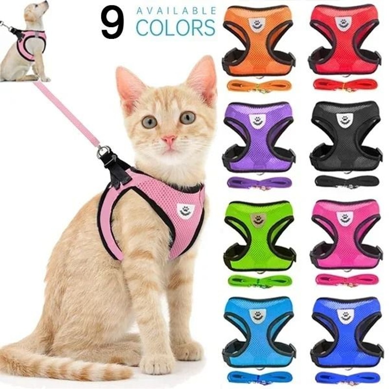 Adjustable Breathable Dog Harness Vest With Walking Leash For Small And Medium Pets 13