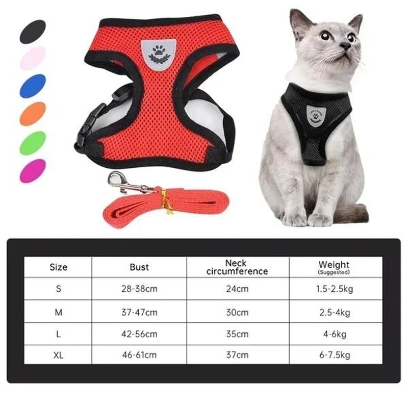 Adjustable Breathable Dog Harness Vest With Walking Leash For Small And Medium Pets 9