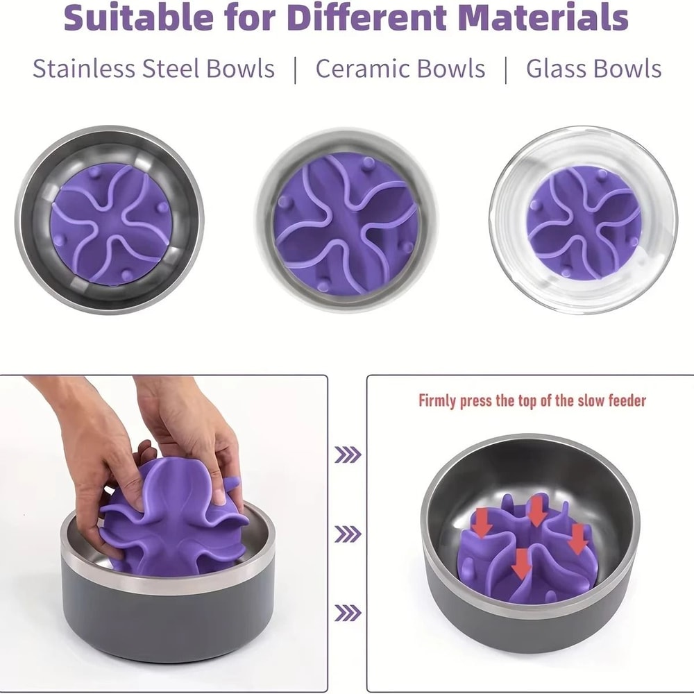 Soft Silicone Slow Feeder Dog Bowl Insert For Healthy Digestion And Interactive Feeding 5