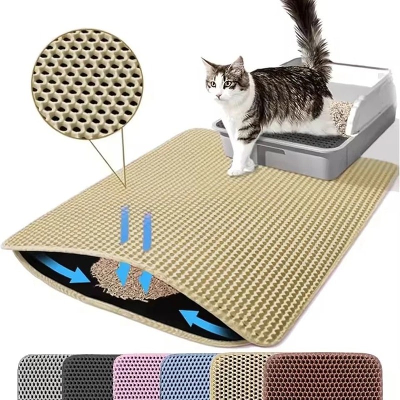 Waterproof Double Layer Cat Litter Mat Washable Non Slip Pet Toilet Mat 6