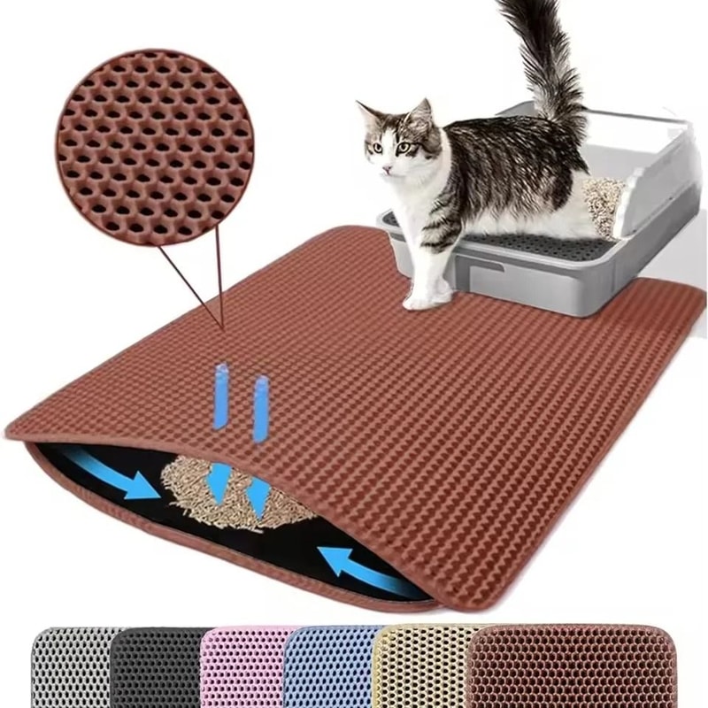 Waterproof Double Layer Cat Litter Mat Washable Non Slip Pet Toilet Mat 1