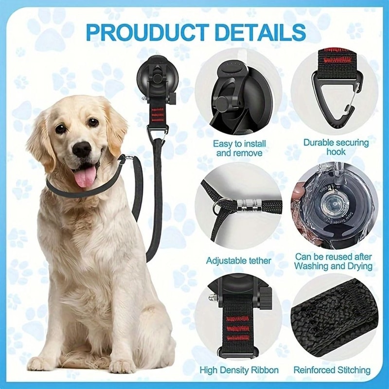Pet Grooming Harness With Suction Cup Leash For Bathing Drying And Hair Trimming 8