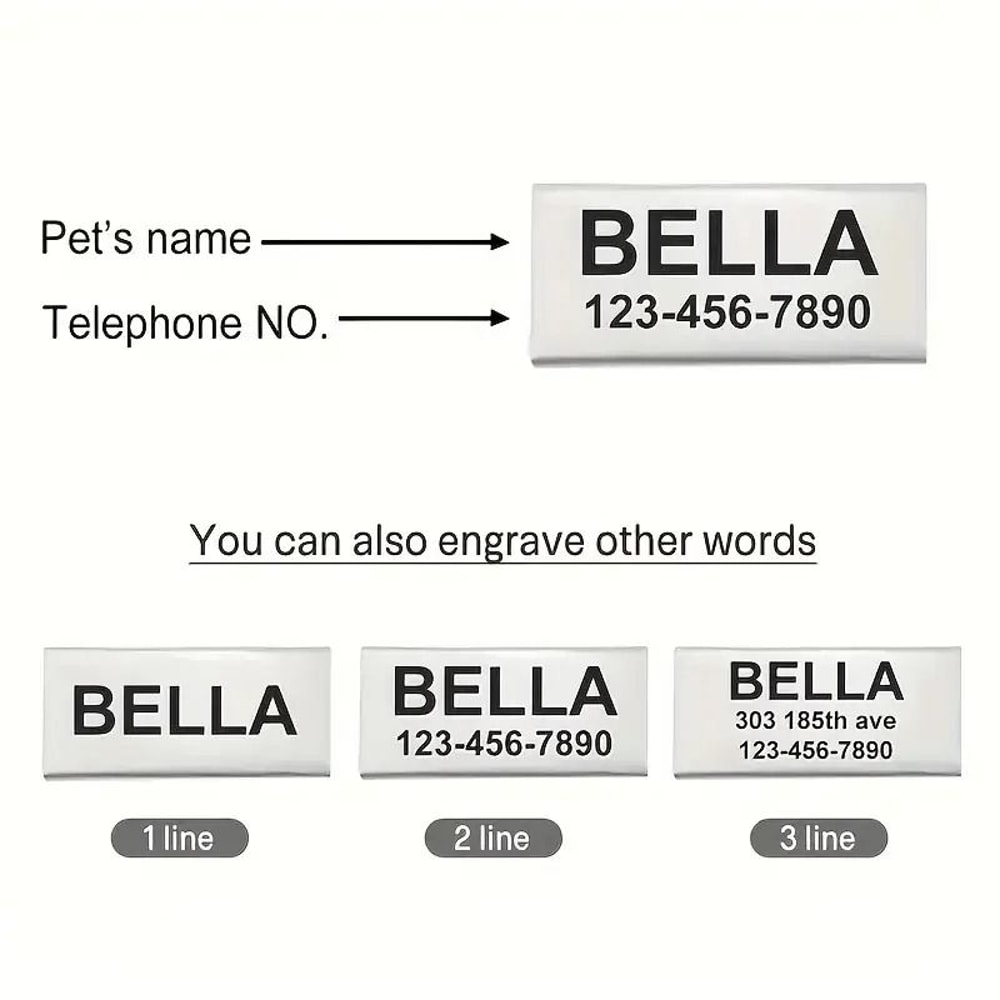 Reflective Personalized Cat Collar Set With Safety Buckle And Custom Engraved ID 10