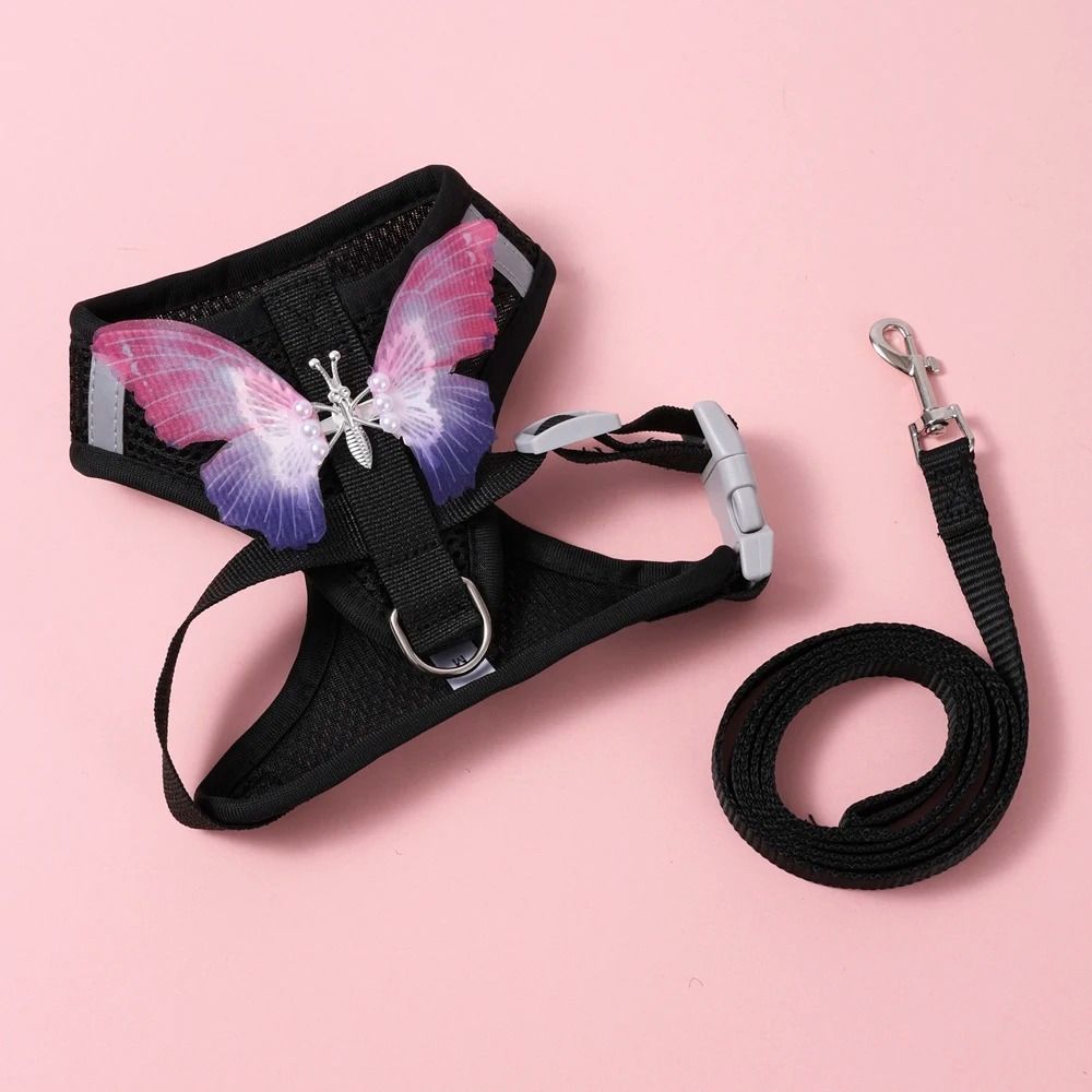 Breathable Butterfly Cat Harness And Leash Set For Small Dogs And Puppies 1