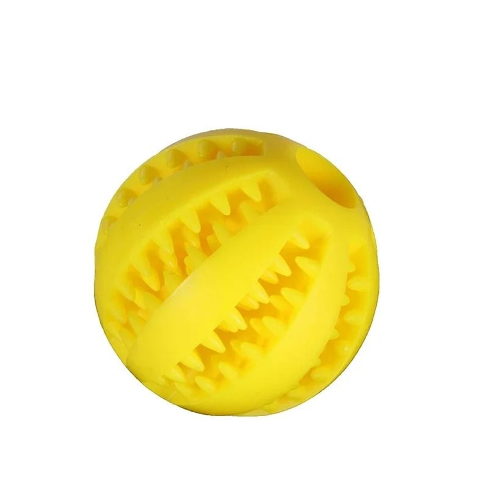Natural Rubber Dog Treat Dispensing Ball Interactive Chew Toy For Teeth Cleaning 1