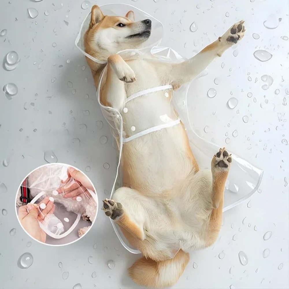 Transparent Waterproof Dog Raincoat Windproof Pet Jacket For Small And Large Dogs 8