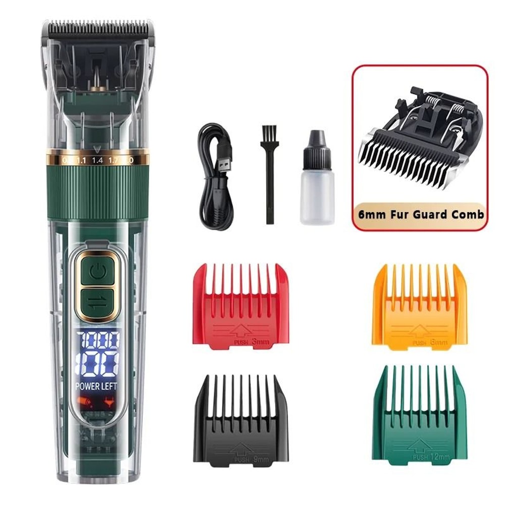 Professional Rechargeable Pet Clipper Dog And Cat Grooming Trimmer With Display 8