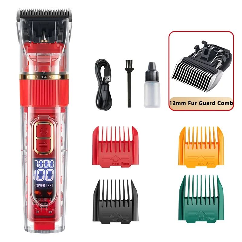 Professional Rechargeable Pet Clipper Dog And Cat Grooming Trimmer With Display 5