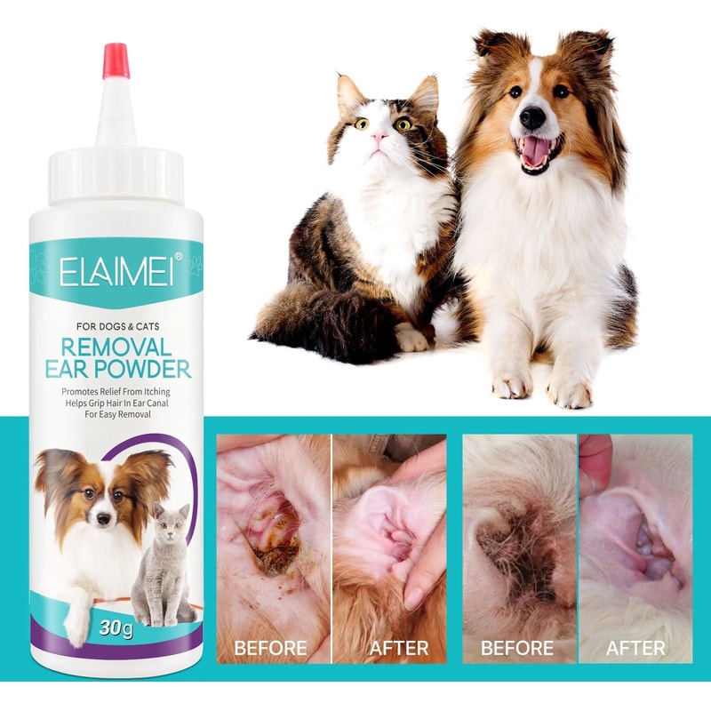 Pet Ear Powder For Dogs Gentle Ear Hair Removal And Cleaning Care 30g 5