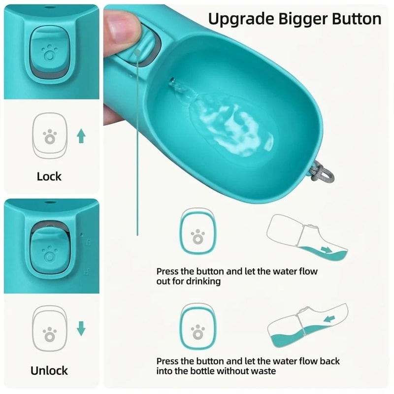 Portable Dog Water Bottle With Built In Bowl For Small And Large Dogs Travel Water Dispenser 9