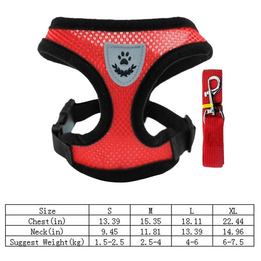 Breathable Summer Dog Harness Vest With Leash For Small Dogs And Cats 12