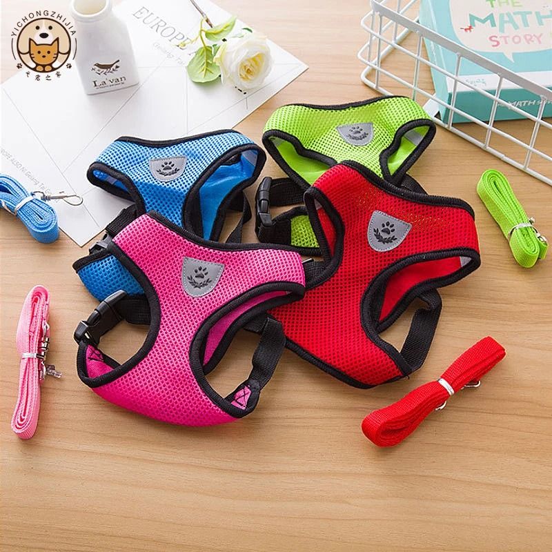 Breathable Summer Dog Harness Vest With Leash For Small Dogs And Cats 14