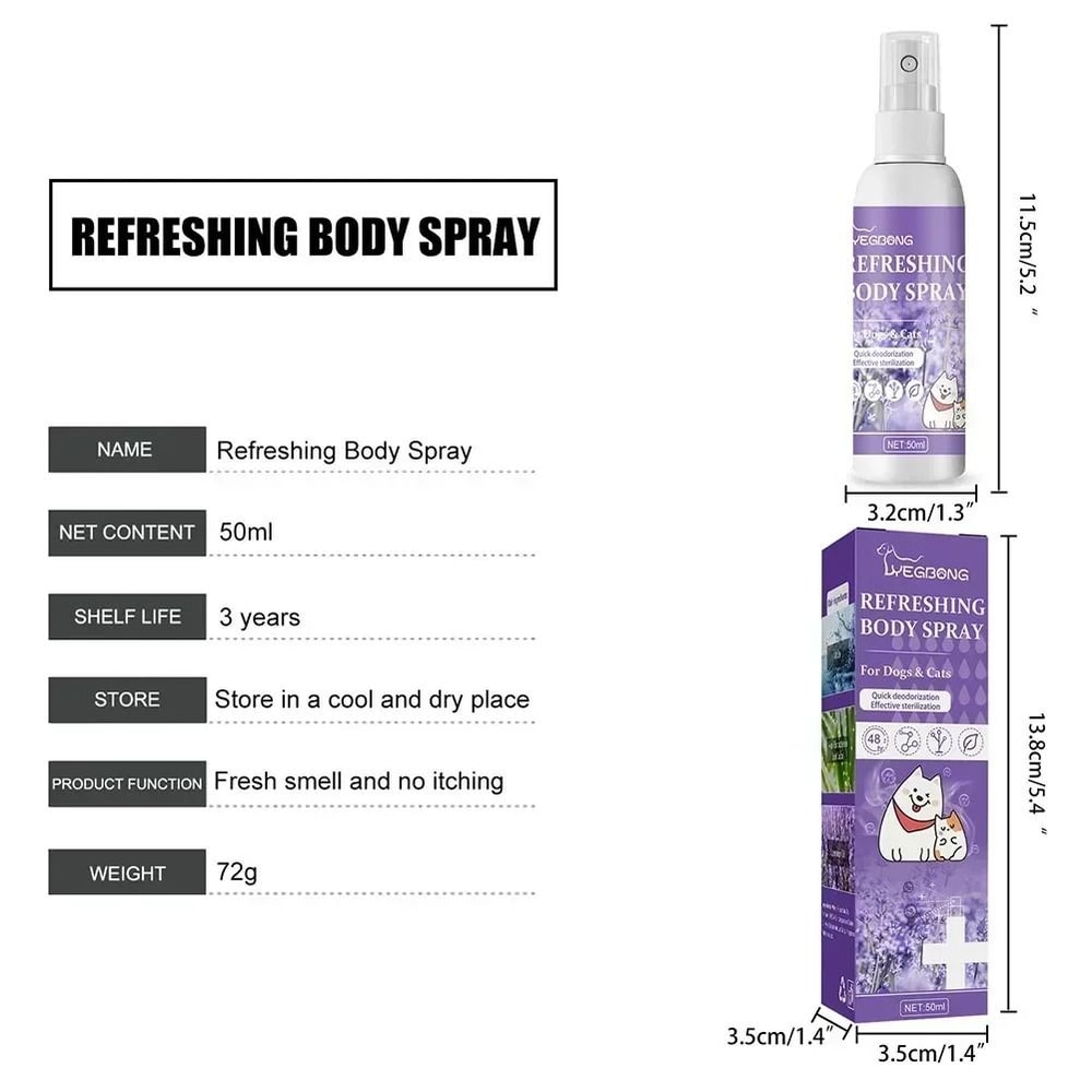 Lavender Pet Deodorizing Spray For Dogs And Cats Anti Itch Freshening Grooming Mist 2
