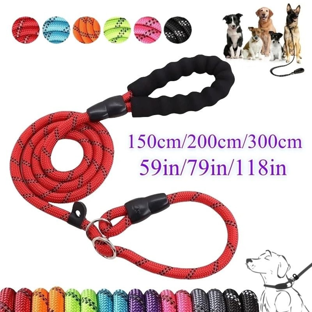 Strong Dog Leash Anti Pull Slip Rope Lead For Small Medium And Large Dogs 0