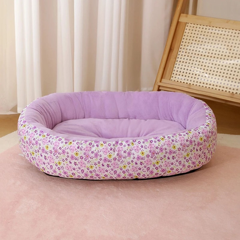 Floral All Season Dog Bed Soft Pet Sleeping Pad For Small Dogs And Cats 3